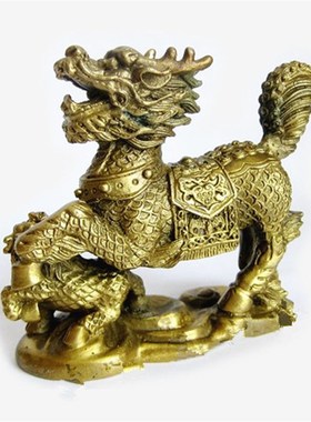 铜麒麟一对摆件家居装饰品安宅财运客厅卧室办公室桌面吉祥摆设