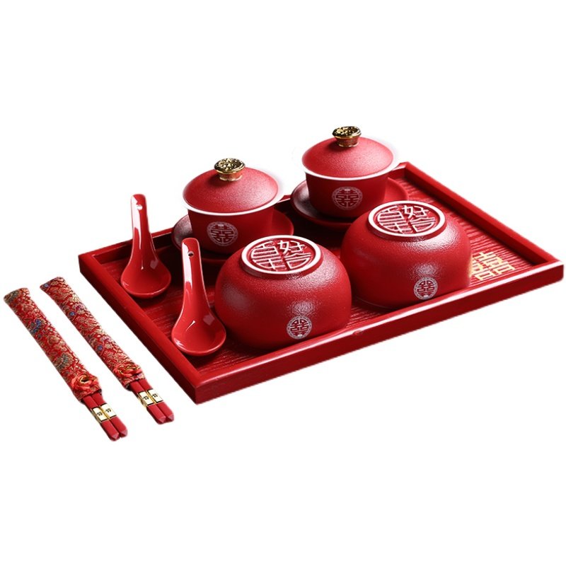 敬茶杯结婚套装新人改口茶杯茶具喜碗筷勺一对红盖碗陪嫁物品大全,节庆用品/礼品,喜碗/敬茶杯,淘宝优惠券,粉丝福利购,淘宝优惠卷