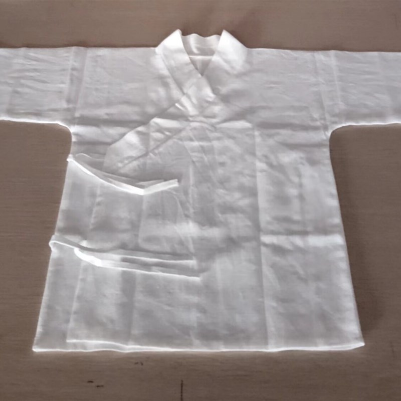 夏季薄款  儿童男女竹节棉白色中衣打底长衫汉服短衫交领内搭