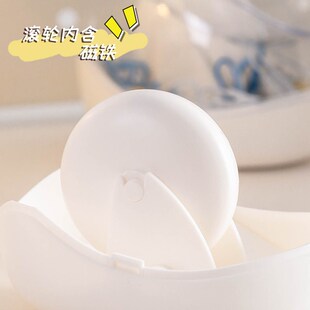 磁性回形针收纳盒学生塑料透明白色磁吸桌面曲别针盒u形大号回旋