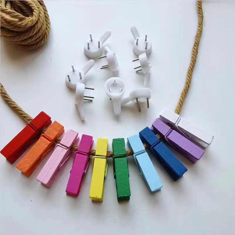 照片墙班级文化墙装饰彩色小木夹子洗照片挂墙网红创意个性相片墙