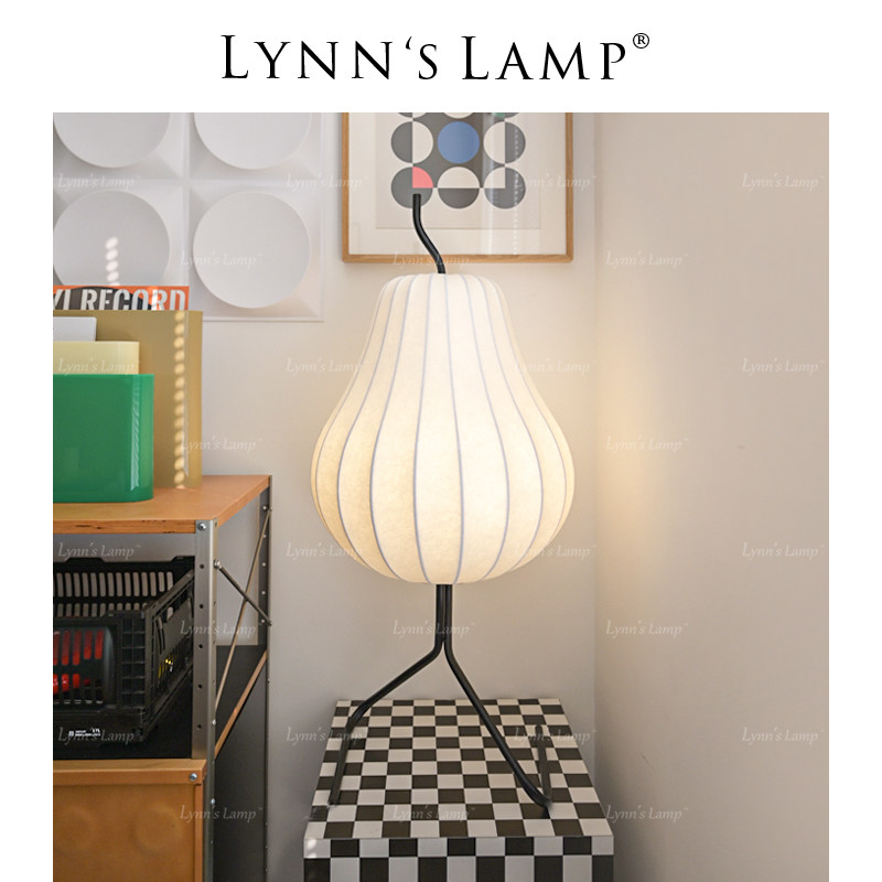 lynns立意梨子落地灯日式卧室蚕丝中古网红装饰艺术床头氛围灯具