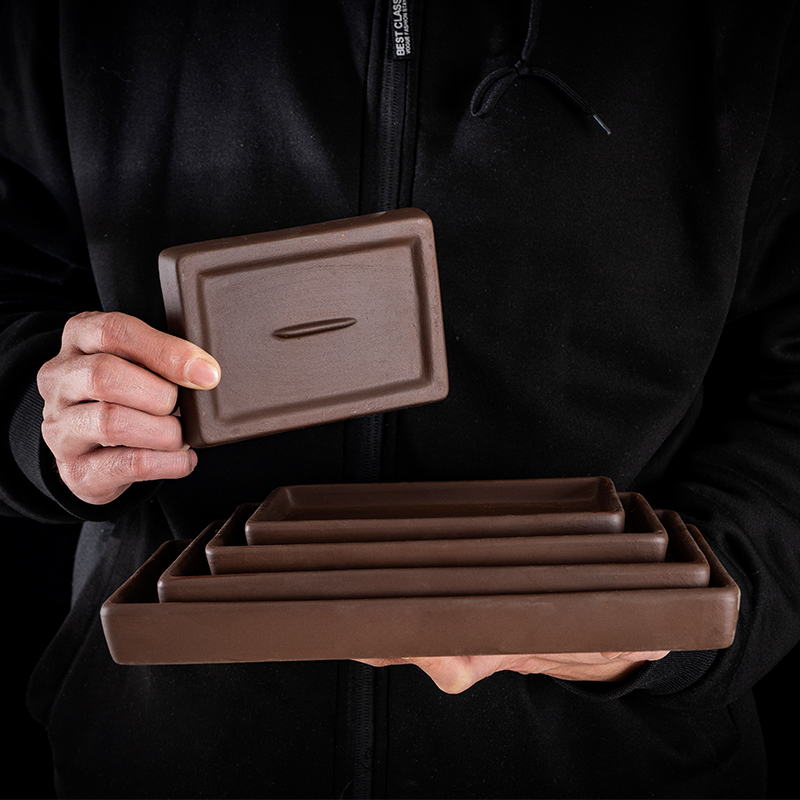 长方形紫砂托盘底座垫底接水盘底盘托盘陶瓷加厚盆托底托紫砂托盘