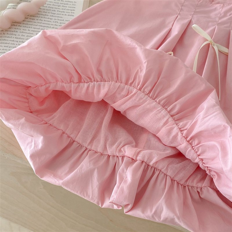 女童装连衣裙2025夏季时尚甜美蝴蝶结公主裙小女孩洋气无袖背心裙