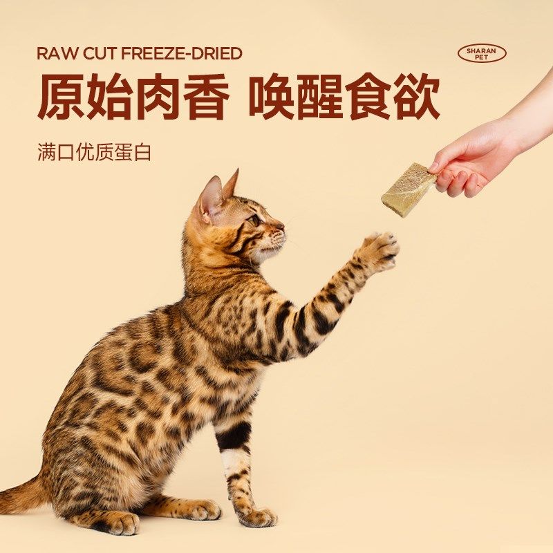 【新品2件9折】夏浪 原切牛排50g猫狗通用牛肉冻干宠物零食磨牙