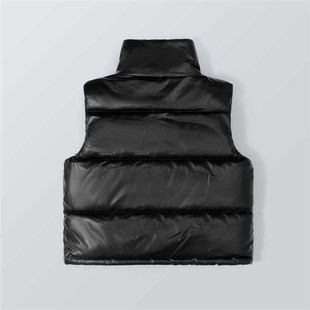 外套男女孩潮自发热黑童装 新款 儿童羽绒棉马甲中大儿保暖加厚无袖
