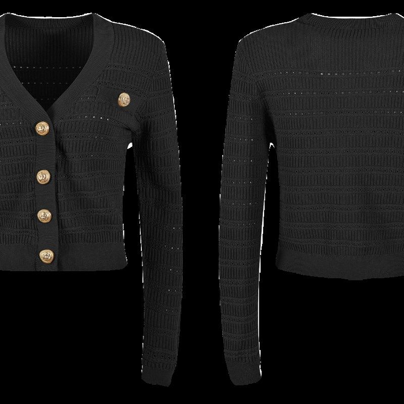 法式气质金扣休闲针织开衫短外套修身包臀吊带连衣裙两件套装修身