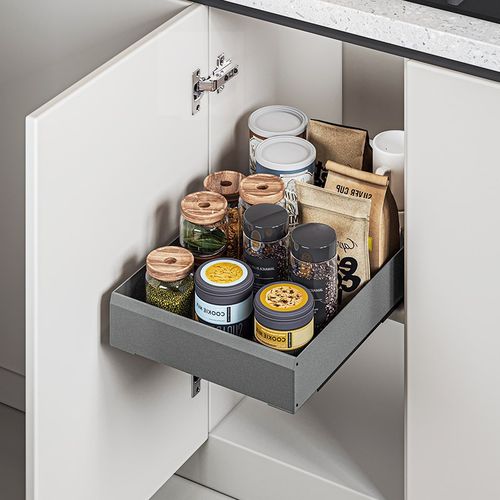 厨房下水槽置物架拉篮抽屉抽拉式放锅架子柜内隔板收纳盒水池神器