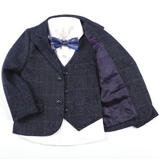 男童礼服套装十周岁男孩生日西装加绒加厚冬季儿童小西服外套冬10