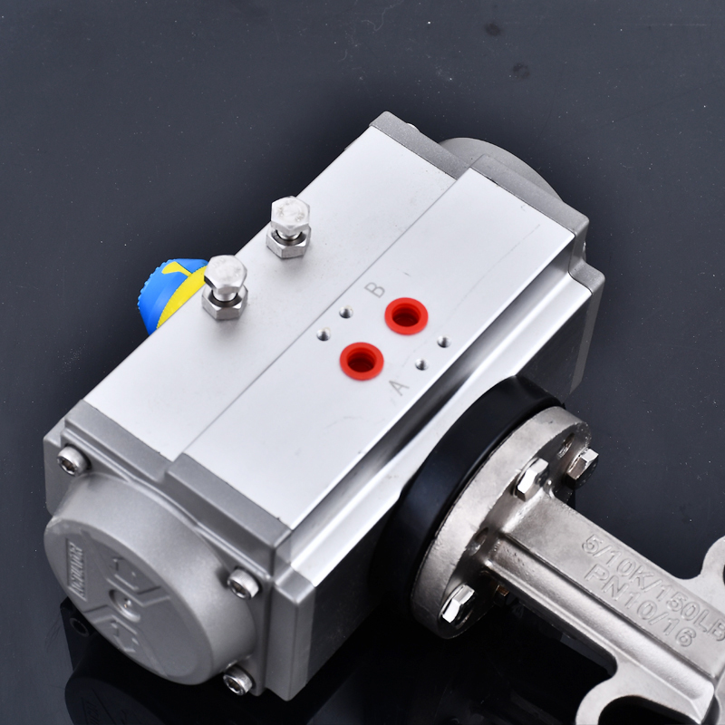 D671X/F16P气动对夹式蝶阀AT304不锈钢气动蝶阀DN50 65 80 100