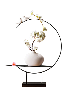 新中式家居中国风格茶桌室禅意摆件复古书房博物架玄关装饰品家庭