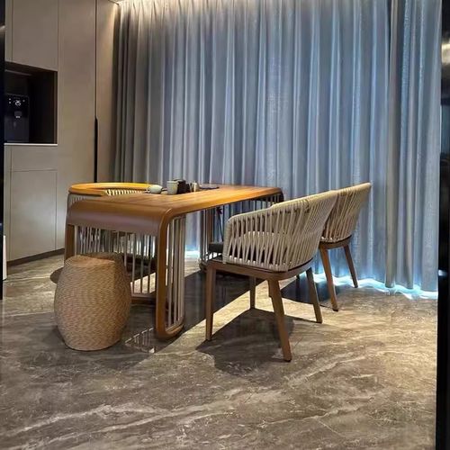 新中式黑胡桃木茶桌椅组合阳台庭院白蜡木泡茶桌客厅茶室定制茶台