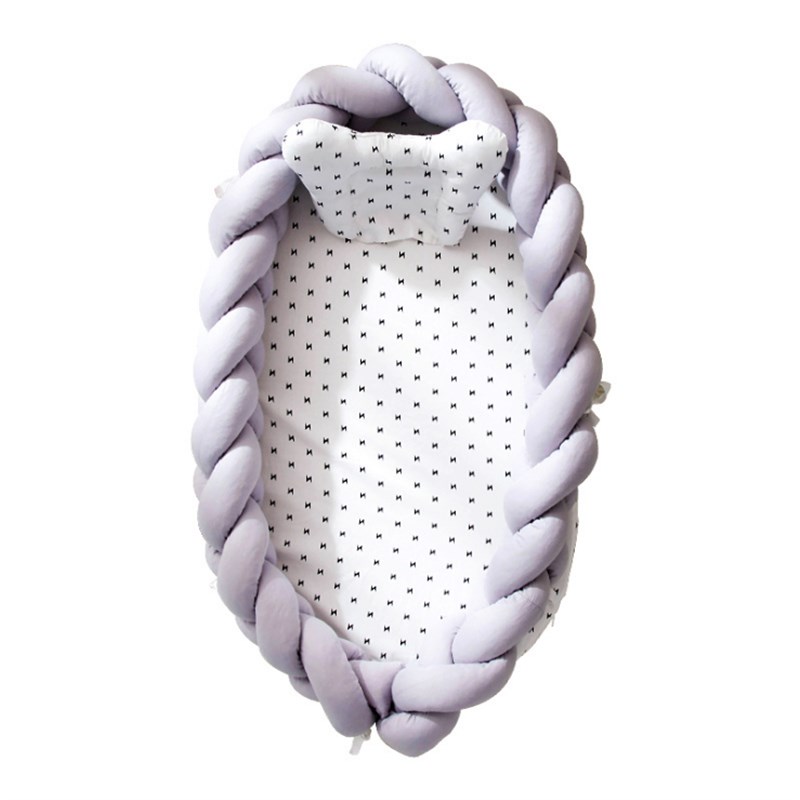 全棉编织折叠便携式婴儿床中床仿生可拆洗手工围栏立体防护婴儿床