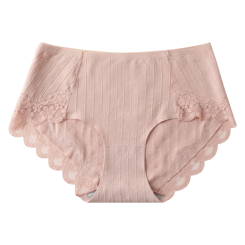 内裤女士纯棉全棉裆中腰包臀蕾丝性感少女生无痕大码夏季薄款短裤