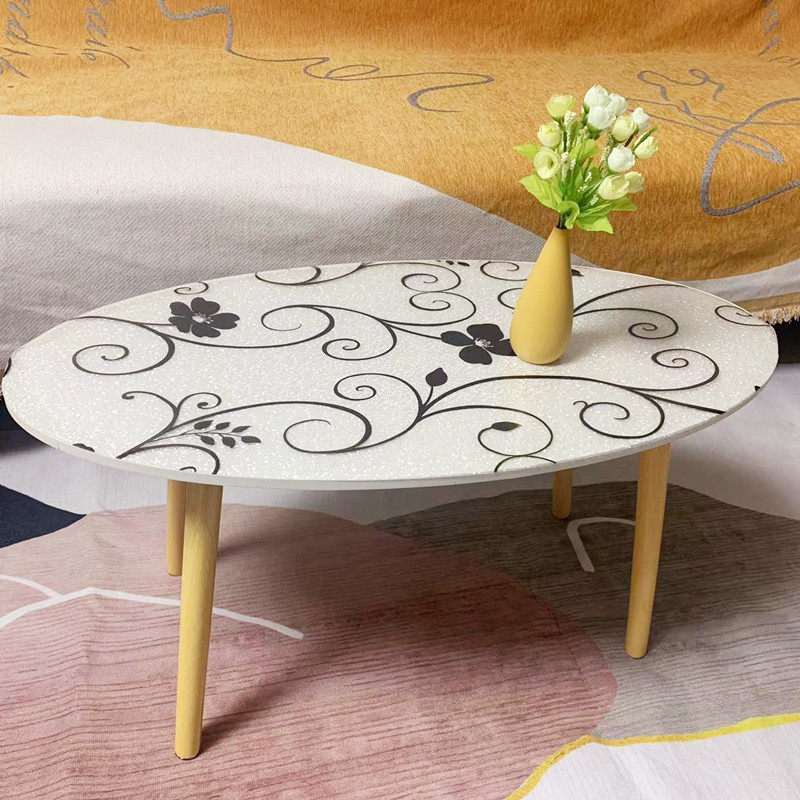 椭圆形茶几桌布PVC彩色防水防油防烫免洗餐桌垫圆形鹅卵石形家用