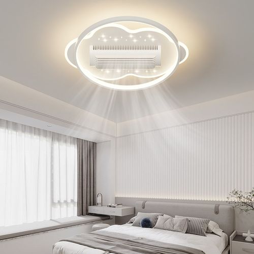 客厅风扇灯无叶吸顶2024新款房间卧室风扇灯隐藏式儿童房离线语音