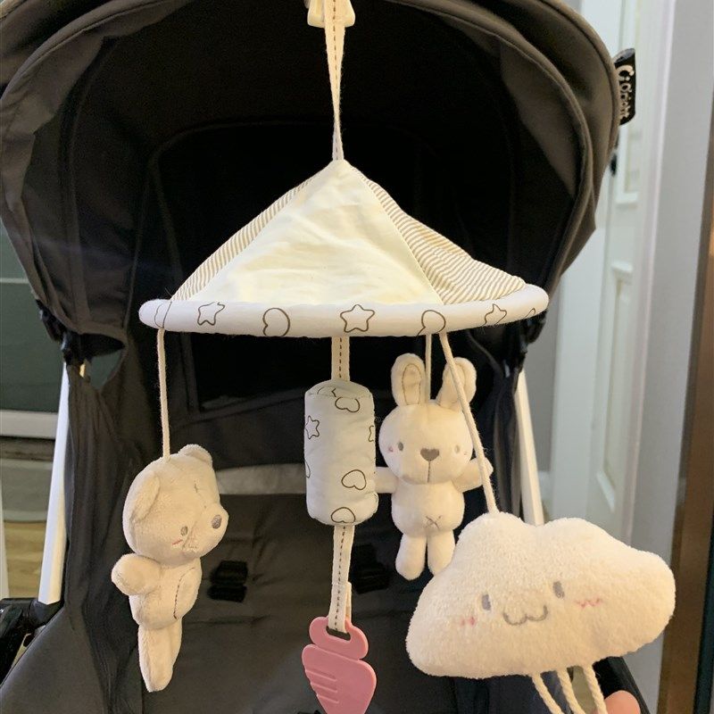 婴儿推车挂件风铃3-6个月新生儿床铃床挂宝宝车载吊伞安抚巾玩具
