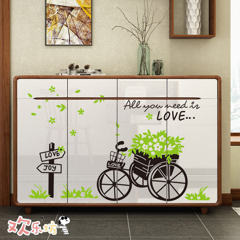 创意个性客厅玄关柜门装饰鞋柜储物柜衣柜翻新改造贴纸自粘墙贴画