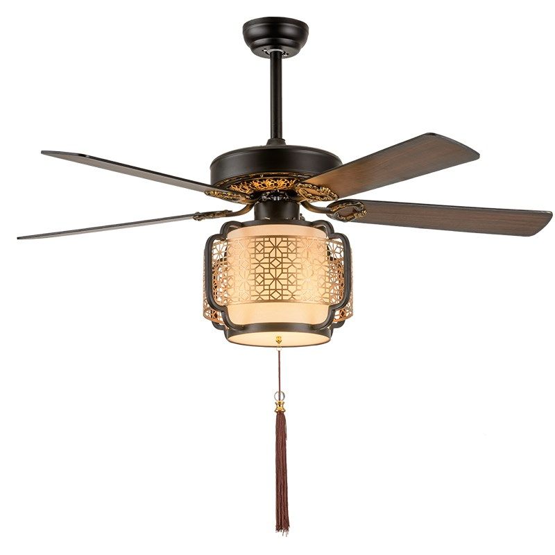 新中式吊扇灯led餐厅卧室风扇灯木叶家用静音灯客厅梅花简约吊灯,家装灯饰光源,风扇灯,淘宝优惠券,粉丝福利购,淘宝优惠卷