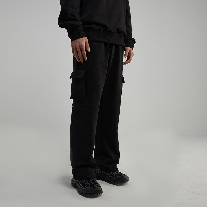 NNID立体袋直筒卫裤男25年春秋季新款宽松垂坠感简约抽绳休闲裤