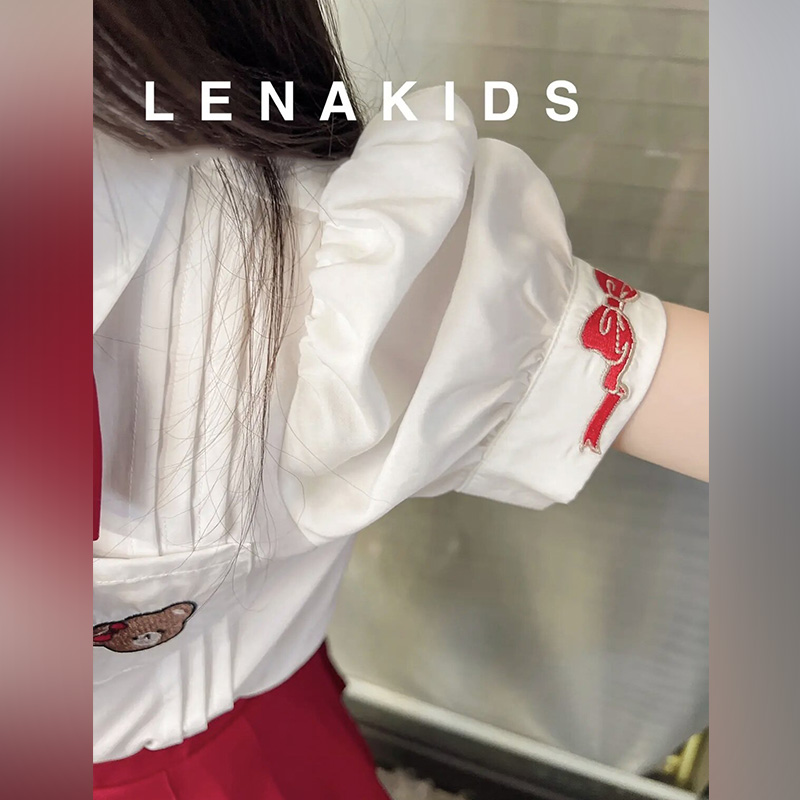 女童套装夏季2022新款短袖衬衫时尚网红宝宝学院风jk百褶裙两件套