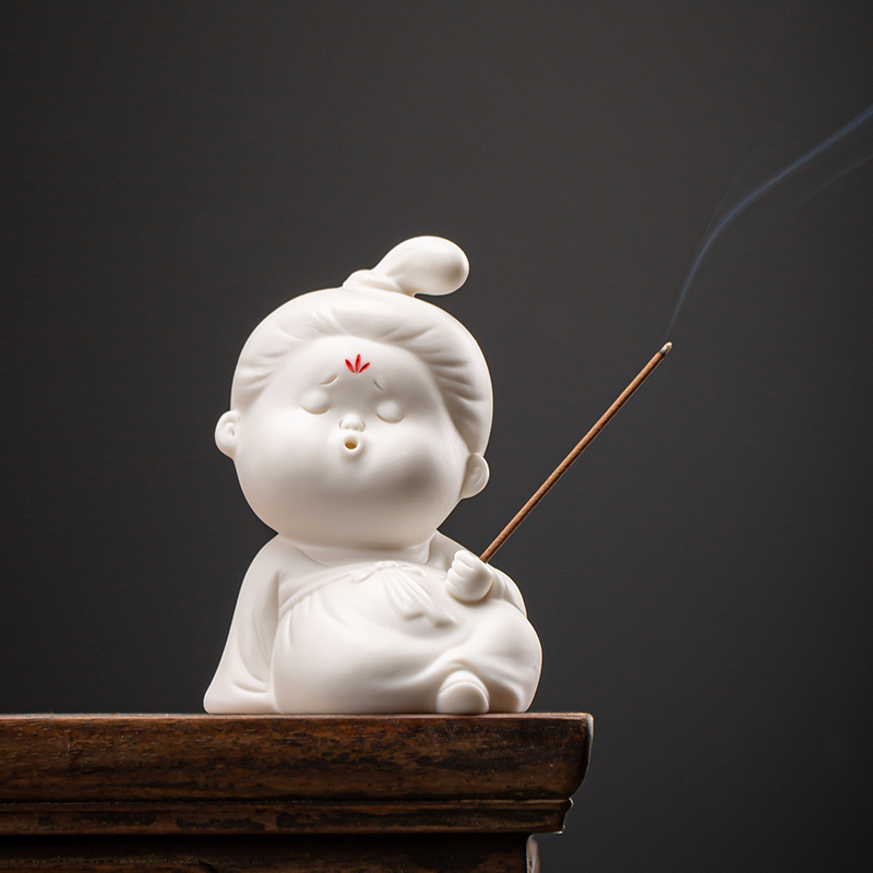 创意中式陶瓷仕女家居茶室茶桌家用线香薰炉禅意茶道古典书房摆件