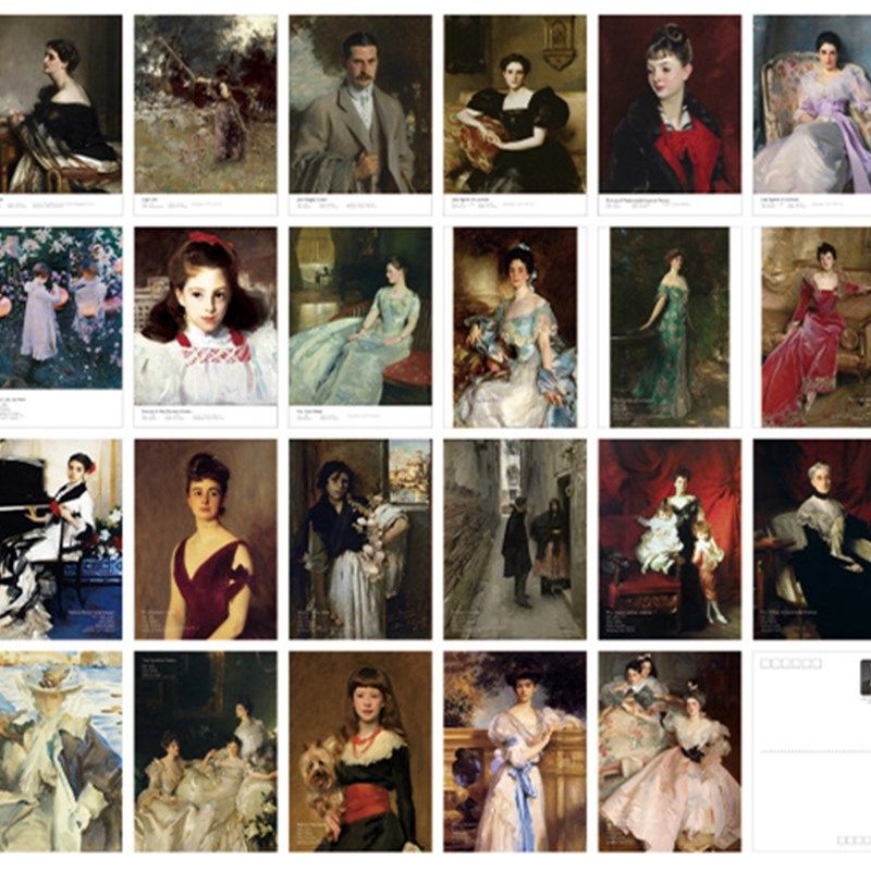 复古油画明信片萨金特画集欧洲中世纪人物肖像画墙面装饰画贺卡片,文具电教/文化用品/商务用品,贺卡/明信片,淘宝优惠券,粉丝福利购,淘宝优惠卷