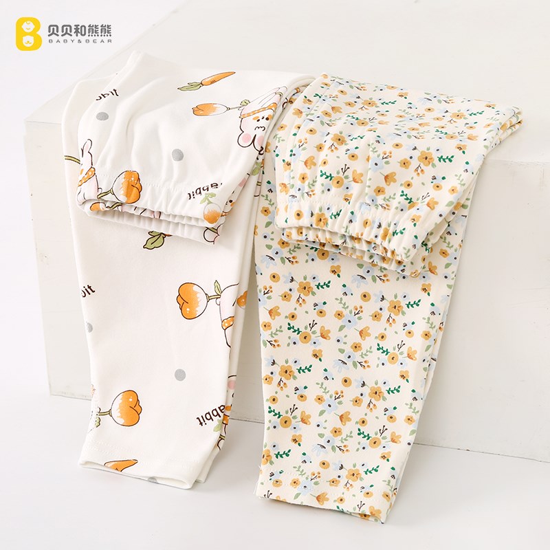 宝宝秋裤纯棉a类女童内穿打底睡裤家居裤儿童保暖男童棉毛裤秋冬