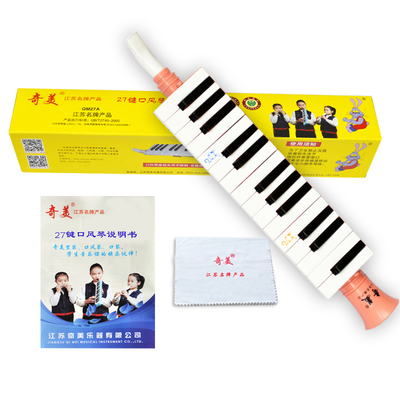 奇美牌27键41键口风琴蓝色粉色带硬包 学生演奏初学者儿童口吹琴