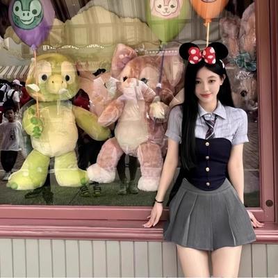 小个子温柔系奶乖美式学院风JK制服今年流行迪士尼穿搭套装女夏季