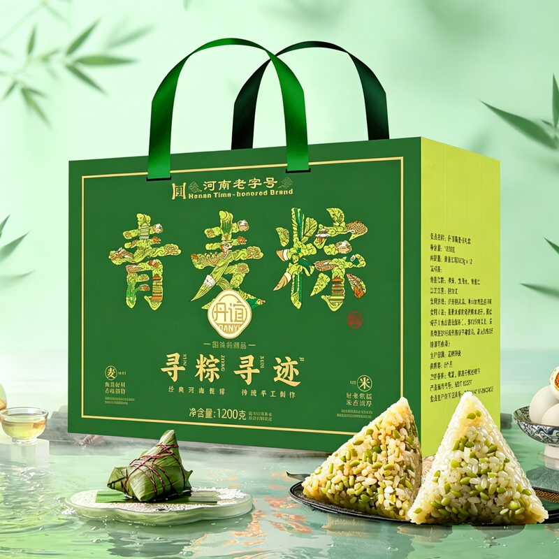 浙江嘉兴早餐青麦粽子礼盒蜜枣豆沙鲜肉手工杂粮粽真空袋装传统