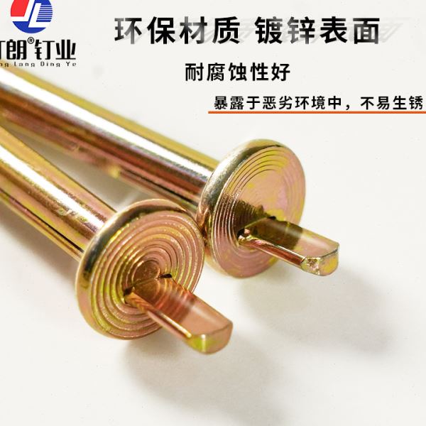 M6二片式插片壁虎钉快速敲击式膨胀螺丝钉敲钉门窗钉40 50 60 65