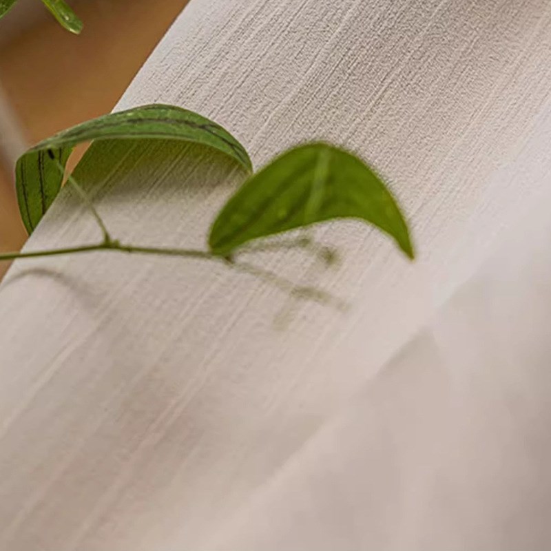 高遮光奶白色 南织软装新款雪尼尔柔感奶油定型遮光纯色窗帘