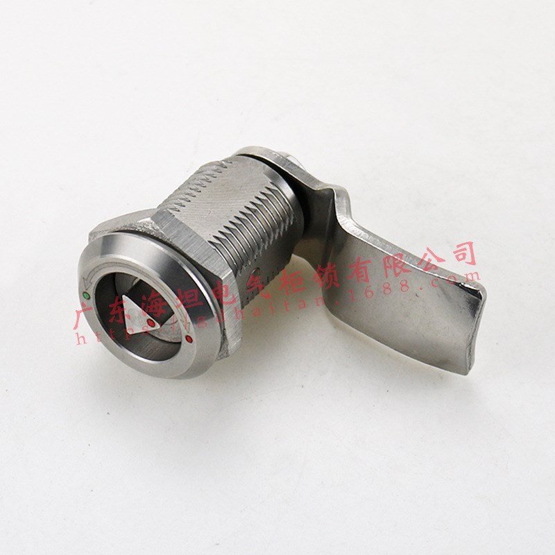 海坦柜锁MS816配电箱锁电柜门锁不锈钢304三角转舌锁圆柱锁机箱锁