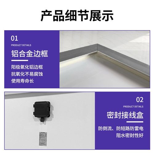 翔日厂家太阳能板18V50W全新单晶硅太阳能充12V光伏发电板