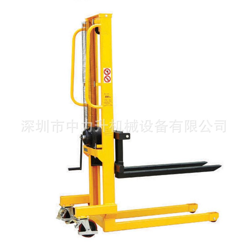 250KG手摇机械式堆高车 手摇式轻便型升降车 机械式绞盘升高车