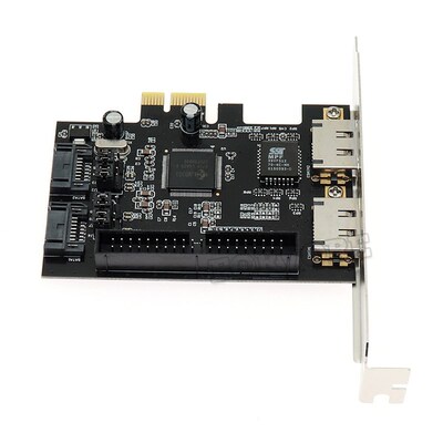 PCI-E转2 ESATA+SATA+IDE扩展卡转接卡 JMB363芯片 磁盘阵列卡