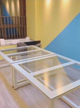 儿童美术桌画室桌子儿童画画桌手工桌幼儿园小学桌子书法桌玻璃桌