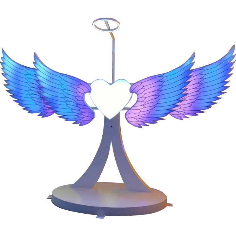 定制天使之翼翅膀造型灯商场广场公园美陈道具炫彩装饰户外景观灯