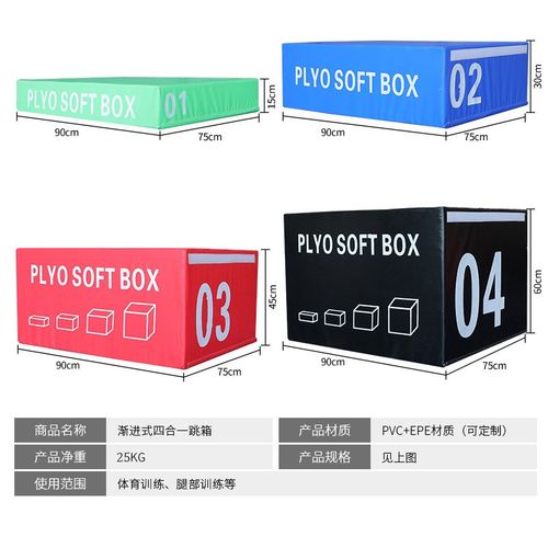 加重软式弹跳爆发力体适能训练四合一软体跳箱体操跆拳道健身跳箱
