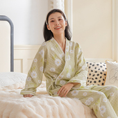 秋冬季 空气棉斜襟月子服纯棉产后孕妇睡衣哺乳产妇10月11月坐月子