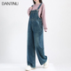 孕妇牛仔b背带裤 春秋 直筒阔腿裤 女2024秋冬新款 洋气减龄宽松大码
