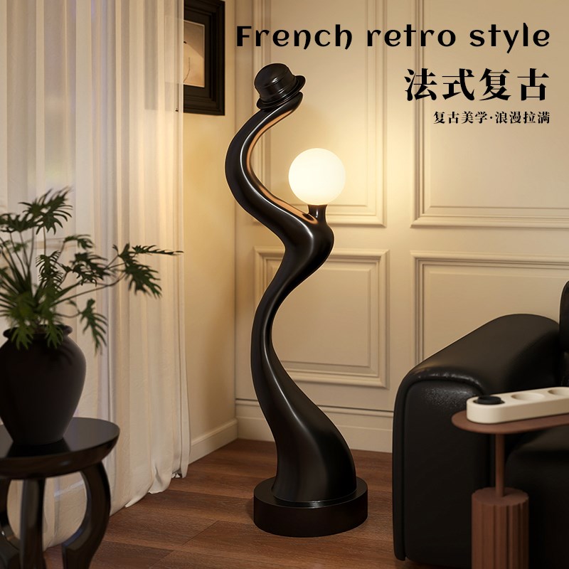 电视柜旁边落地摆件抽象创意艺术客厅沙发M旁大型玄关装饰品中古