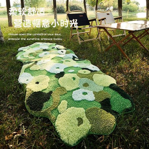森系客厅地毯机织儿童卧室床边毯B浴室毛绒地垫吸水防滑卫生间脚