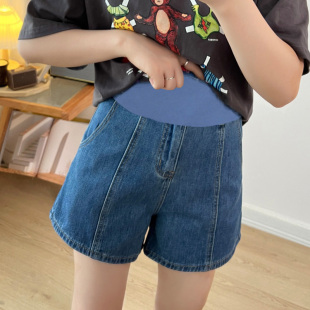 L显瘦A字阔腿裤 孕妇牛仔短裤 小个子高腰大尺码 薄款 休闲夏 外穿夏季