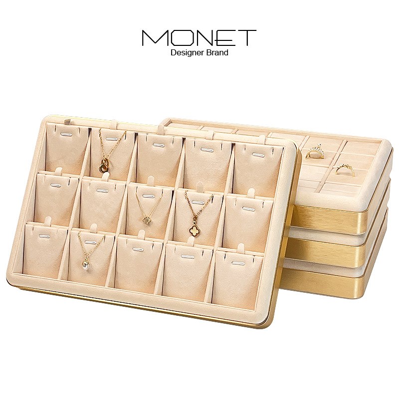 高档珠宝展示盘金属首饰托盘戒指项链手镯玉器多用饰品收纳看货盘