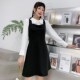 x收腰显瘦大码 微胖黑色a字背带裙女春季 新款 吊带背心裙胖mm连衣裙