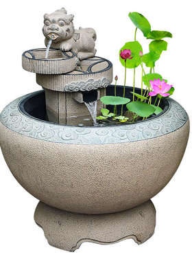 汉韵堂庭院流水摆件花园露台阳台造景鱼池创意貔貅招财循环水水
