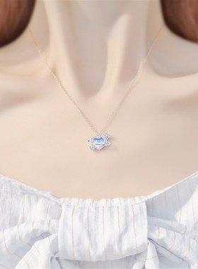 告白气球爱心纯银项链女锁骨链轻奢小众设计感高级2021年新款闺蜜