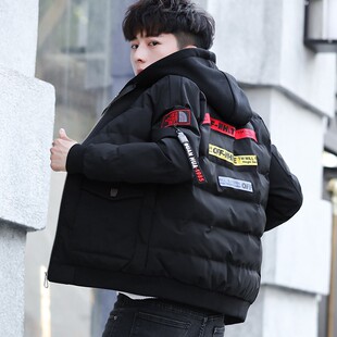 棉衣男青少年加厚潮流冬装韩版连帽新款外套学生棉服帅气冬天棉袄